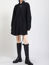 Women Loose Asymmetrical Drawstring Shirt